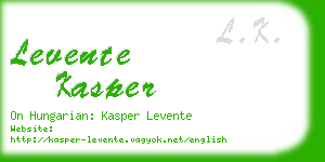 levente kasper business card